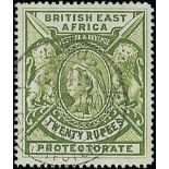 British East Africa 1897-1903 High Values 20r. pale green,