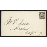 Bechuanaland British Bechuanaland 1895 (2 Mar.) envelope from Mafeking and addressed locally,