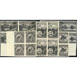New Zealand 1898-1907 Pictorial Issue Waterlow Plate Proofs 2½d., 5d., 6d., 1/- and 2/- blocks of f
