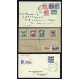 Cook Islands 1919 (3 Dec.) envelope to San Francisco bearing 1902 2½d., 1913 ½d., 1d. (2) and 1½d.