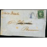 1857-59 White Paper, Watermark Star, Imperforate Covers 2d. Circular rate to a Foreign Port 1859 (1