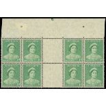 Australia 1937-49 Definitive Issue, Perf. 15x14 or 14x15 1d. emerald-green top centre plate number