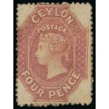 1861-64 Watermark Star Issue Clean-cut and Intermediate perf 14 to 15½ 4d. dull rose, intermediate