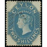 1861-64 Watermark Star Issue Clean-cut and Intermediate perf 14 to 15½ 2/- dull blue, clean-cut per