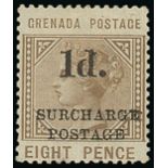 Grenada Postage Dues 1892 Surcharge 1d. and 2d.