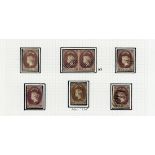 1857-59 White Paper, Watermark Star, Imperforate Issued Stamps 6d. purple-brown to brown shades, a