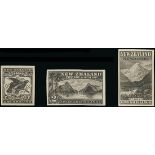 New Zealand 1898-1908 Pictorial Issue Waterlow Plate Proofs ½d., 2½d. "wakatipu", 3d., 5d., 6d., 8d