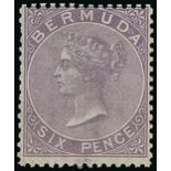 Bermuda 1865-1903 Government Issue Issued Stamps 6d. dull purple, part original gum, some gum creas