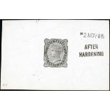 India 1882-85 4a.6p. die proof in black on glazed card (92x60mm.),