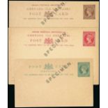 Grenada Postal Stationery Post Cards 1886 cards overprinted "specimen" in small letters,