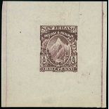 New Zealand Mount Cook Half Penny 1907-08 Reduced Format, Proofs Die proof in purple-brown on wove