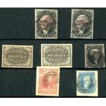 United States of America A selection of Sperati forgeries comprising 1845 Postmasters Provisionals