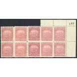 New Zealand 1898-1907 Pictorial Issue 1898 London Issue 4d. White Terrace blocks of four in dull ro