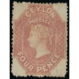 1861-64 Watermark Star Issue Clean-cut and Intermediate perf 14 to 15½ 4d. dull rose, intermediate