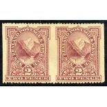 New Zealand 1898-1907 Pictorial Issue 1898 London Issue 2d. lake Pembroke Peak horizontal pair, var