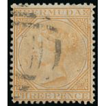 Bermuda 1865-1903 Government Issue Issued Stamps 3d. yellow-buff, variety watermark inverted, small