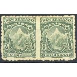 New Zealand Mount Cook Half Penny 1900 Thick, Soft, "Pirie" Paper, Perforation 11 Green horizontal