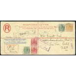 Grenada Postal Stationery Registered Envelopes A valuable used collection