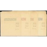 Grenada Postal Stationery Wrappers 1886 ½d., 1d., 1½d. and 2d. a set of artist's pencil drawing ess