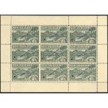 New Zealand 1898-1907 Pictorial Issue Proofs 2½d. "wakatipu" sheetlet of nine (3x3) in grey-blue on
