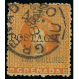 Grenada 1888-91 Provisional Surcharges 4d. on 2/- (4mm setting) An attractive group with unused inc
