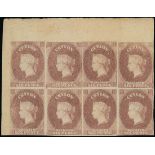 1857 (1 Apr.) Blued Paper, Watermark Star, Imperforate Plate Proofs 6d. in purple-brown on unwaterm
