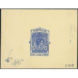 Grenada Postal Stationery Registered Envelopes 1938-50 die proof of the registration head vignette