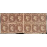 1857 (1 Apr.) Blued Paper, Watermark Star, Imperforate Plate Proofs 6d. in purple-brown on unwaterm