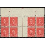 Australia 1937-49 Definitive Issue, Perf. 15x14 or 14x15 2d. scarlet top centre plate number "16" g