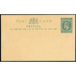 Grenada Postal Stationery Post Cards 1902 ½d. essay, printed card in green with hand-painted name a