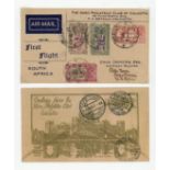 India 1932 (17 Jan.) first flight to South Africa souvenir envelope bearing 1928 Air 12a., New Del