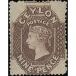 1861-64 Watermark Star Issue Clean-cut and Intermediate perf 14 to 15½ 9d. purple-brown, intermedia