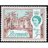 Bermuda 1962-68 5/- brown-purple and blue-green, variety watermark inverted, fresh and fine unmoun