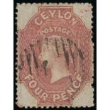 1861-64 Watermark Star Issue Clean-cut and Intermediate perf 14 to 15½ 4d. dull rose, intermediate