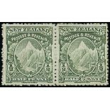 New Zealand Mount Cook Half Penny 1901 Thin, Hard "Cowan" Paper with Horizontal Mesh, Perforation 1