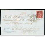 Trinidad Used Abroad Venezuela: 1869 (1 Sept.) entire letter to Philadelphia