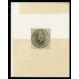 Grenada Postal Stationery Registered Envelopes 1902 photographic die proof mounted on card