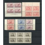 Australia 1928-65 mint selection (63) on stockpages, including 1926 Exhibition 3d. block of four