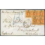 Grenada 1888-91 Provisional Surcharges 1d. on 2/-, Vertical Format 1891 (26 Mar.) envelope register