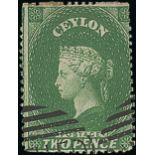 1861-64 Watermark Star Issue Clean-cut and Intermediate perf 14 to 15½ 2d. yellowish green, clean-c