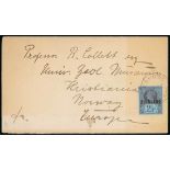 Zululand 1888-93 Issue 1893 (30 Oct.) envelope from Eshowe to Kristiana, Norway,