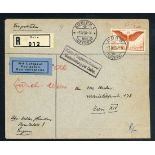 Switzerland 1936 (7 Apr.) envelope to Vienna bearing 1923-40 Air 75c.,