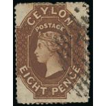 1861-64 Watermark Star Issue Clean-cut and Intermediate perf 14 to 15½ 8d. brown, intermediate perf