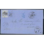 Grenada Postmarks and Cancellations Instructional Marks Postage Due: 1884 (7 Jan.) blue wrapper to