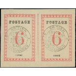 Madagascar British Consular Mail 1886 "postage" 29½mm, no stops, handstamped "british/consular/mail
