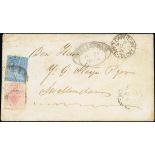 Orange Free State 1874 envelopes (2) ex the Steyn correspondence from Bloemfontein to Swellendam,