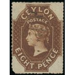 1861-64 Watermark Star Issue Rough perf 14 to 15½ 8d. brown, a narrow example, lightly cancelled, f