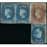 1857 (1 Apr.) Blued Paper, Watermark Star, Imperforate Issued Stamps 6d. purple-brown with good to
