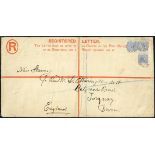 Grenada Postmarks and Cancellations Victoria (St. Mark's) "B" 1891 (7 May) large registered envelop
