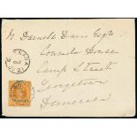 Grenada 1888-91 Provisional Surcharges 4d. on 2/- (5mm setting) 1888 (21 July) envelope to British